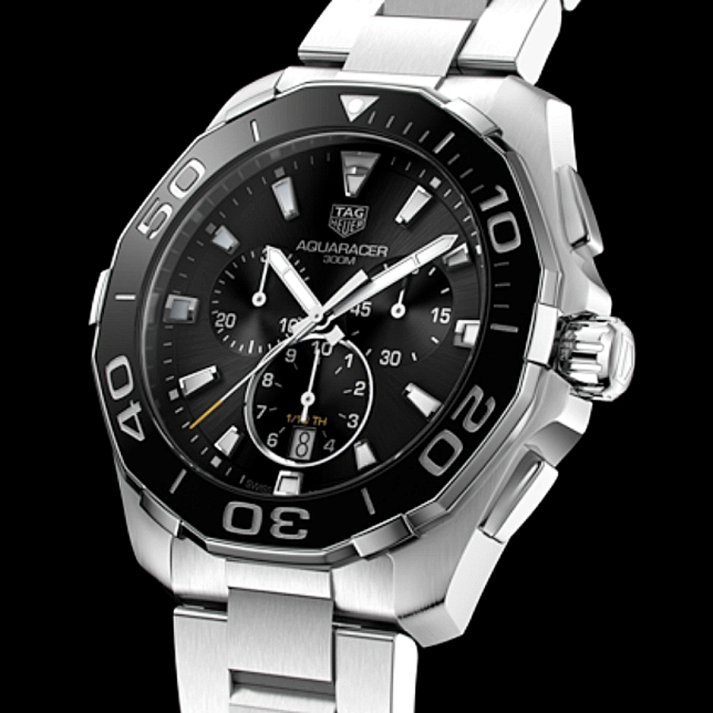Nwt Tag Heuer aquaracer cay111a mens quartz stainless steel watch black dial